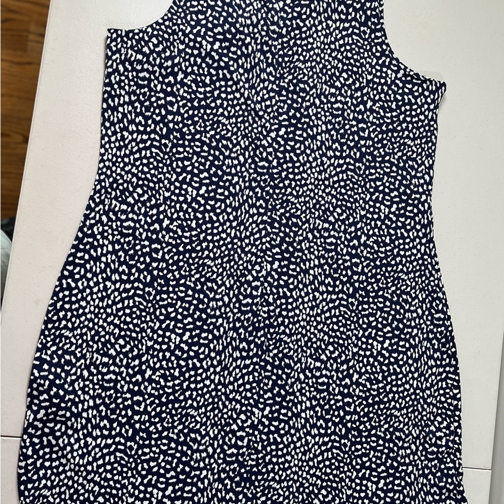 MICHAEL KORS  Size OX Border True Navy Leopard Print Stretch Jersey Dress - Picture 11 of 16